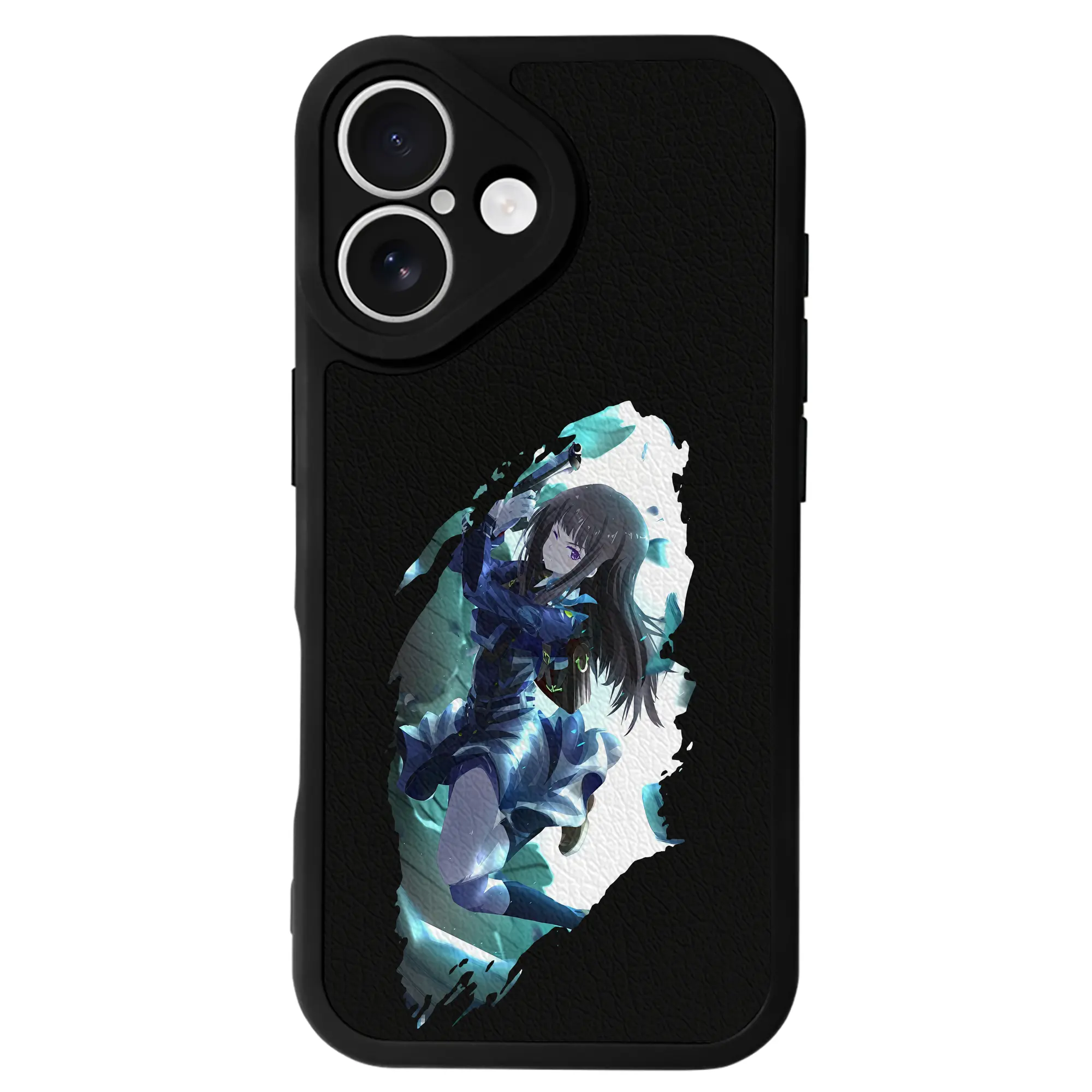 リコリス・リコイル グッズ,井ノ上たきな - IPhone 16シリーズ対応 ・ シリコンスマホケース ・ レザー調 ・ 高精度フィット ・ 耐衝撃 ・ ワイヤレス充電対応 ・ 精密カット